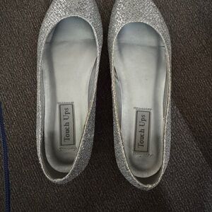 Touch Ups Glittery Silver Flats